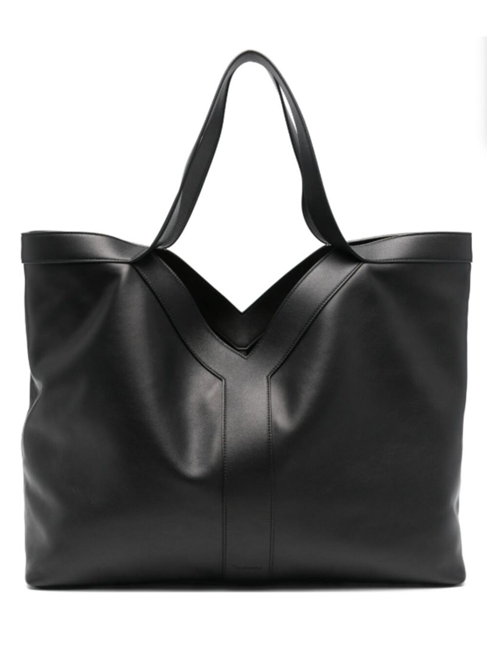 NEW SAINT LAURENT YSL $4400 LARGE Y BLACK LEATHER TOTE BAG AUTHENTIC!